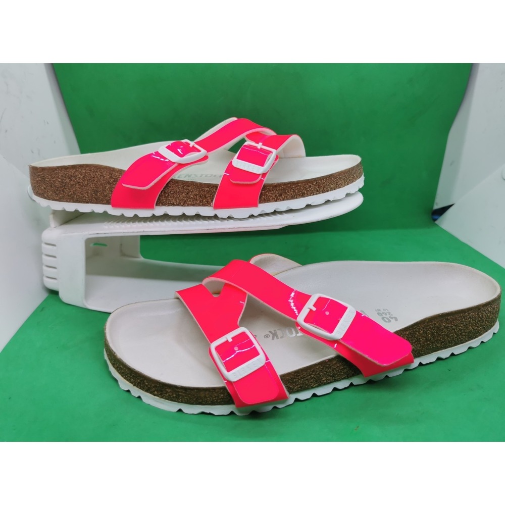 Birkenstock Women's Size 9 EU 40 Narrow Yao Balance Pink Patent Slides Y23-825